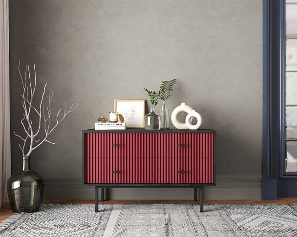 Комод с четырьмя ящиками Emerson арт EM05/red/L - Вид 4