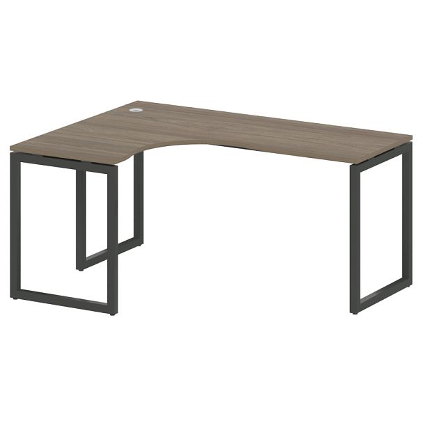 Metal System Quattro Стол криволинейный левый на О-образном м/к 40БО.СА-4 (L) Вяз/Антрацит металл 1600*1200*750 - Вид 1