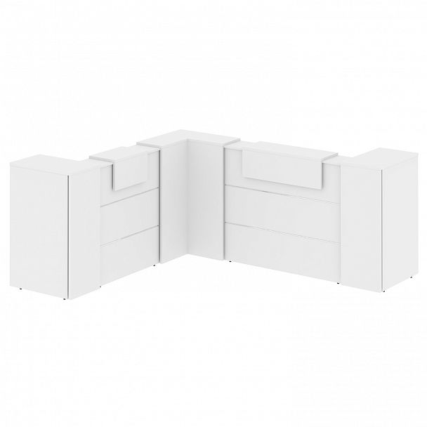 Ресепшн Г-образный "Onix" O.R-K-33 белый бриллиант - Вид 2