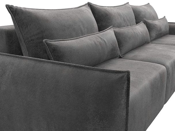 Диван прямой Лига-051 НПБ Лонг Велюр серый - Вид 4