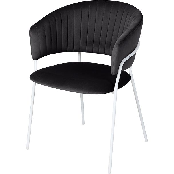 Стул кухонный Даксон черный велюр/белый - Вид 1