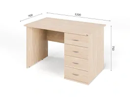 UNITY РС07-12 R Дуб Сонома Стол однотумбовый Правый 1200х700х750 - Фото предпросмотра