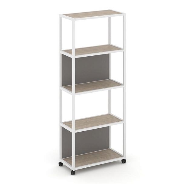 Shelf Mobile Стеллаж 5 уровней 1 секция VR.LT-STK-502.08 Дуб Аттик/Металл Белый/W-11 800*400*2000 - Вид 1