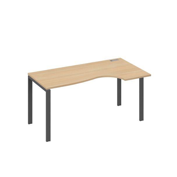 Стол эргономичный правый "Классика" на металлокаркасе UNO A4 А4 Б1 046 БП натуральный дуб / металлокаркас антрацит - Вид 1