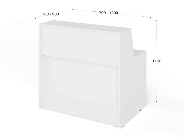 ЛАЙТ / LIGHT RLG068-14x8 Блок ресепшн с полкой 140x80x125 Белый - Вид 3