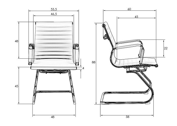 Офисное кресло для посетителей DOBRIN CODY BLACK (чёрный) - Вид 10