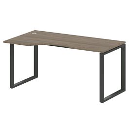 Metal System Стол криволинейный левый на О-образном м/к БО.СА-1 (L) Вяз/Антрацит металл 1600*900*750 - Фото предпросмотра
