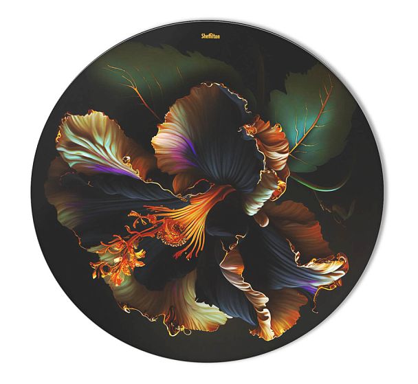 Столешница Sheffilton SHT-TT32 60 стекло/МДФ ночной цветок - Вид 1