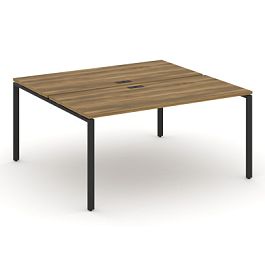 Concept Рабочая станция на 2 места CN.DRS-004 Сандал Янтарный/Металл Черный 1580*1480*750 - Фото предпросмотра