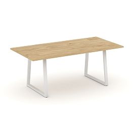 Style Project Direct Direct Стол переговорный SN-6T1.SPRG-198.3 Тиквуд Светлый/Металл Белый 1980*980*750 - Фото предпросмотра