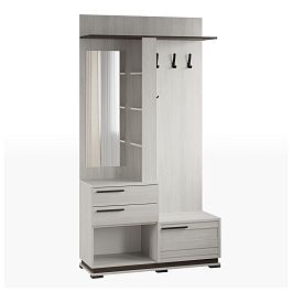 Прихожая Модена центральная секция МЦС-30 ясень анкор светлый/венге - Фото предпросмотра