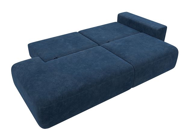 Диван прямой Лига-036 НПБ Модерн подлокотник справа Велюр синий - Вид 9