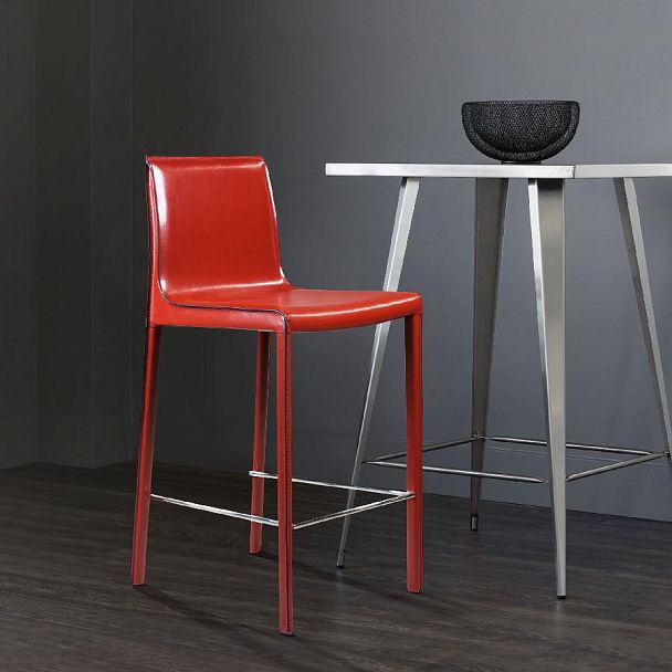 Стул полубарный Barrie, кожа ретро-красный - Вид 9