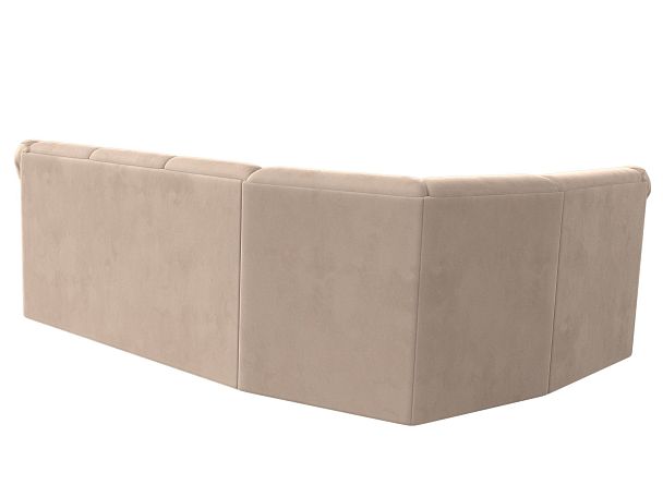 Диван угловой Карнелла левый (полностью велюр бежевый) - Вид 6