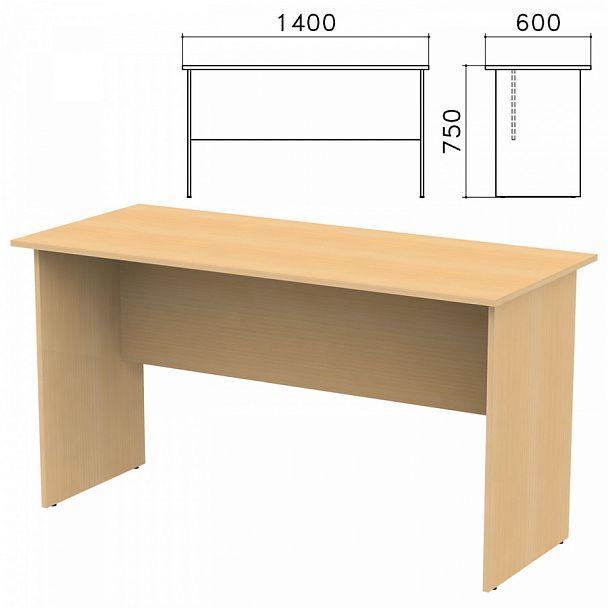 Стол письменный "Канц", 1400х600х750 мм, цвет бук невский, СК21.10 - Вид 1