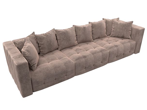 Диван прямой Лига-052 НПБ Лонг Велюр бежевый - Вид 6