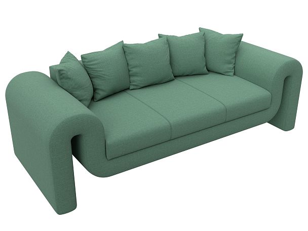 Диван прямой Волна Рогожка зеленый - Вид 5