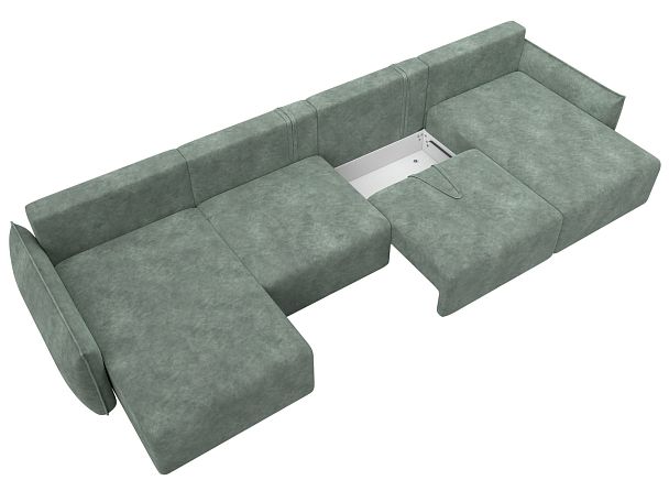 Диван П-образный Лига-051 НПБ Лонг Велюр зеленый - Вид 7