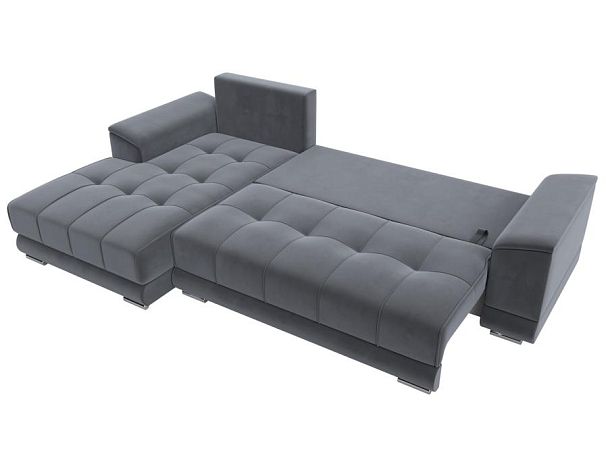 Угловой диван НордСтар левый угол Велюр серый - Вид 8