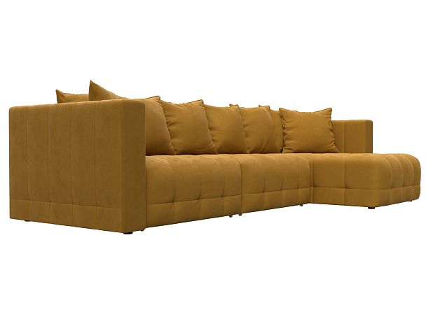 Диван угловой Лига-052 НПБ Лонг угол универсальный Велюр желтый - Вид 3