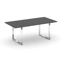 Style Project Direct Lux Стол переговорный M-SN-6O.SPRG-198.3 Антрацит/Нержавеющая Сталь/Хром 1980*980*25 - Фото предпросмотра