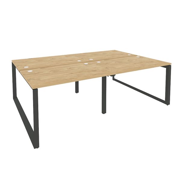 Onix Рабочая станция на О-образном м/к O.MO-D.RS-4.2.8 Тиквуд светлый/Антрацит металл 2360*1635*750 - Вид 1
