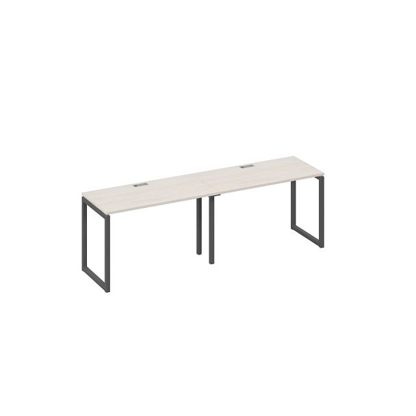 Рабочая станция на металлокаркасе QUATTRO (2х120) A4 А4 Б4 003-2 БП дуб / металлокаркас антрацит - Вид 1