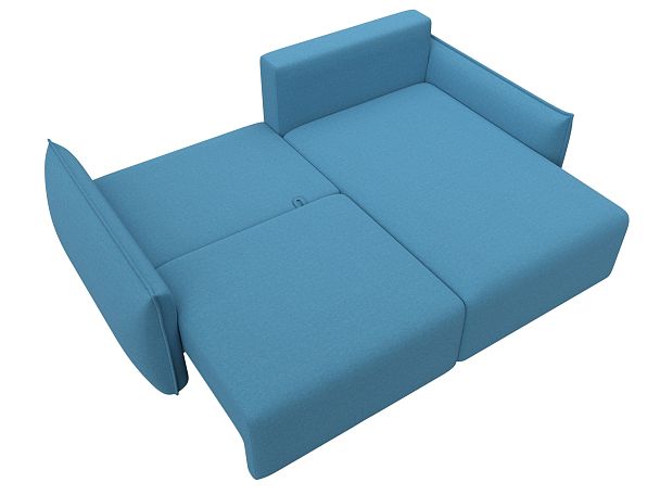 Диван угловой Лига-051 НПБ угол универсальный Рогожка голубой - Вид 8