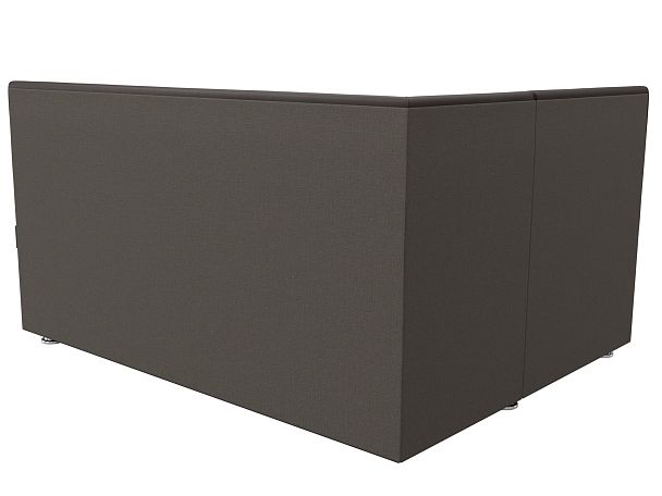 Кухонный угловой диван Уют левый (полностью экокожа коричневая) - Вид 6