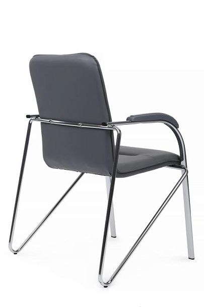 Стул Самба с пластиковыми подлокотниками SMB-03H Хром гальв. Серый - Вид 3