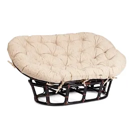 Диван Мамасан/Mamasan (23/02 W) /с подушкой и ремешками/Antique brown (античный черно-коричневый) - Фото предпросмотра