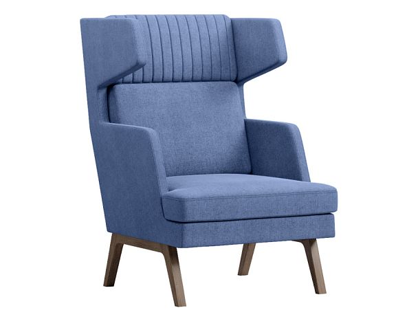 Кресло Everprof Marko высокое Ткань Синий Темное дерево - Вид 1