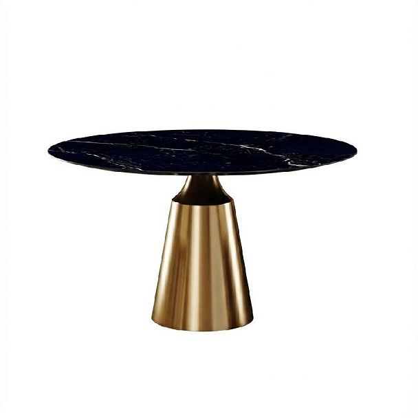 Стол круглый Lucas 120, керамика глянцевая, черная - Вид 1