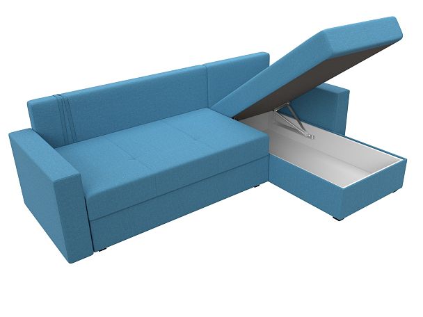 Диван угловой Верона Лайт правый угол Рогожка голубой - Вид 9