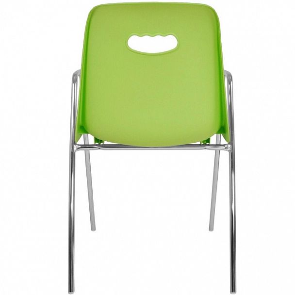 Стул Venezia (4 высокие ножки c подлокотниками), каркас хром, зеленый, стопируемый - Вид 2