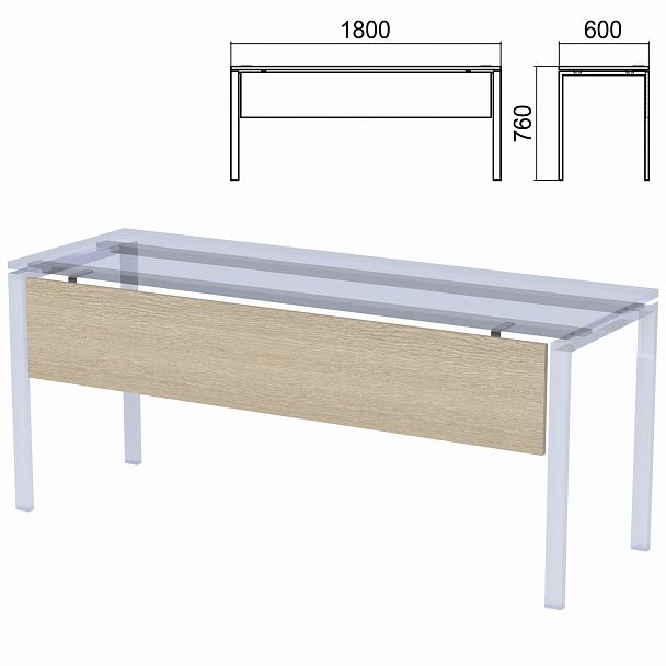 Царга к столам на металлокаркасе "Арго", шириной 1800 мм, ясень шимо - Вид 2