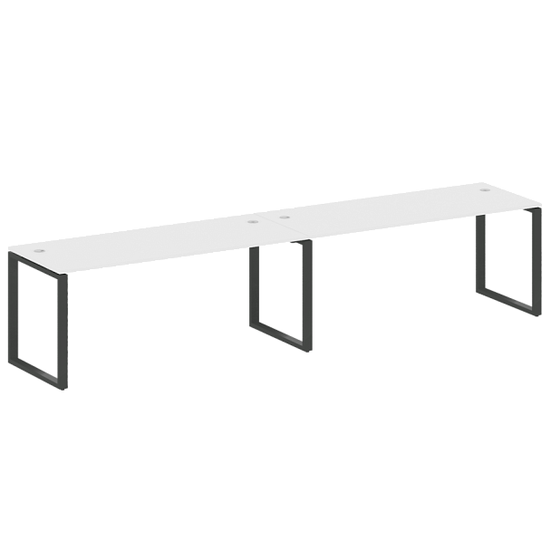 Metal System Р. ст. на 2 раб. места на О-образном м/к БО.СМ-2.5 Белый/Антрацит металл 3600*720*750 - Вид 1