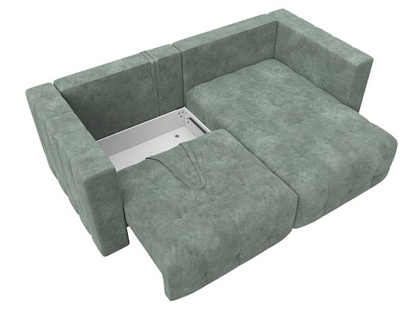 Диван угловой Лига-052 НПБ угол универсальный Велюр зеленый - Вид 7