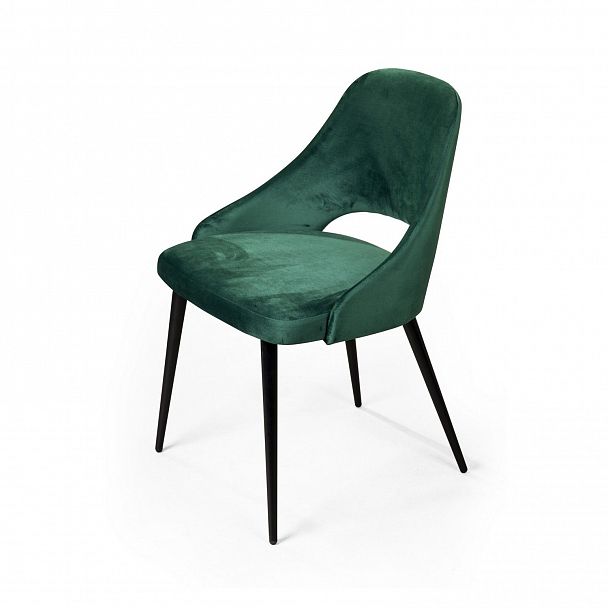Стул William, бархат зелёный 19/ черный конус - Вид 7