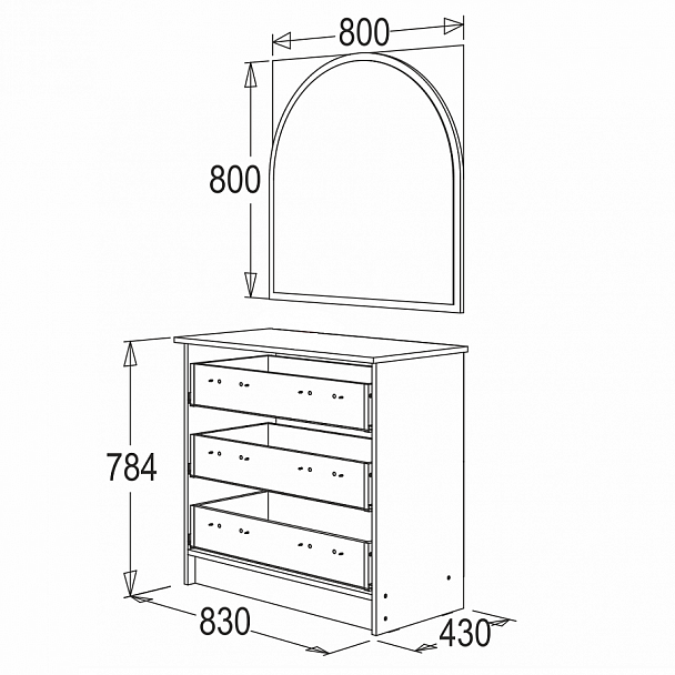 Комод с зеркалом - Вид 2