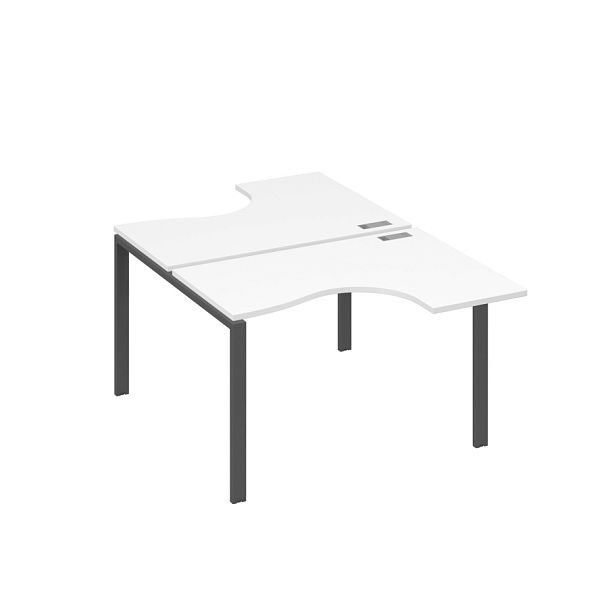 Рабочая станция опоры UNO столы (2х120) Классика A4 А4 Б1 180 БП белый премиум / металлокаркас антрацит - Вид 1