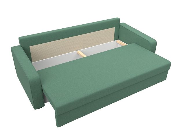 Диван прямой Лига-009 Рогожка зеленый - Вид 7