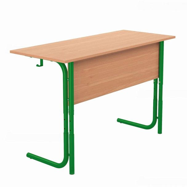 Стол ученический 100РВ, 2-местный, регулируемый на круглой трубе (м/к Красный, Синий, Зеленый), гр.4-6 - Вид 1