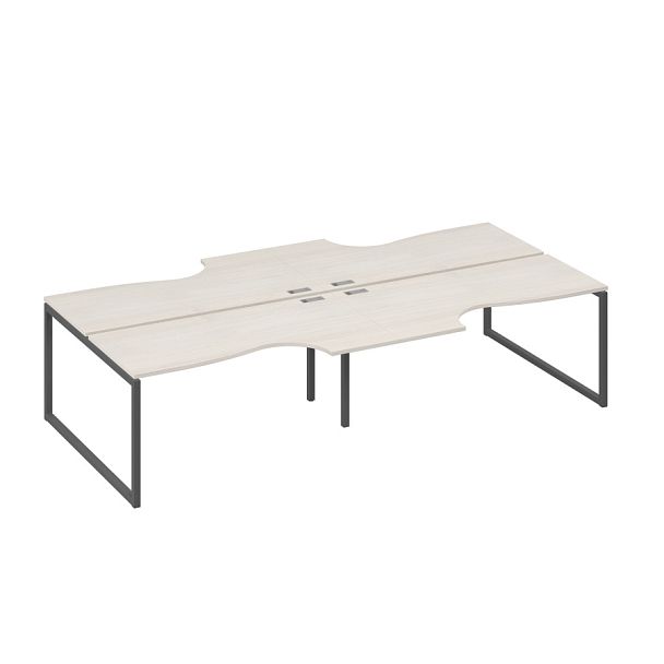 Рабочая станция QUATTRO (4х160) столы Классика A4 А4 Б4 185-2 БП дуб / металлокаркас антрацит - Вид 1