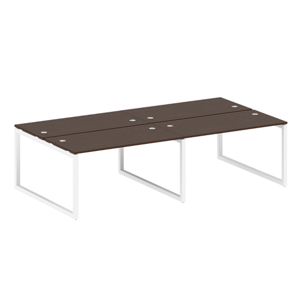 Metal System Quattro Р. ст. на 4 раб. места на О-образном м/к 50БО.СМ-4.3 Венге/Белый металл 2800*1475*750 - Вид 1