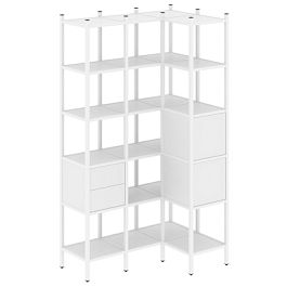 Loft Угловой внутренний стеллаж наборный VR.L-35 Белый бриллиант/Белый металл 1278*862*2280 - Фото предпросмотра