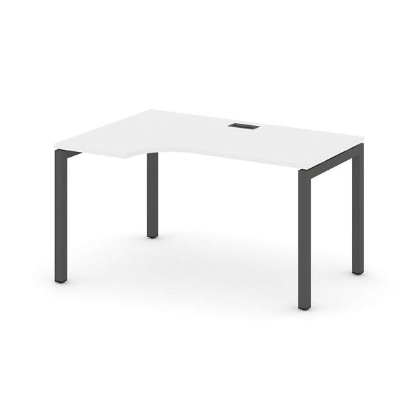 Стайл Проджект Стол рабочий эргоном. SN-5P.SPA-022(L) Белый/Металл Антрацит 1580*800/980*750 - Вид 1