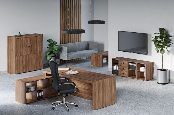 Шкаф для бумаг Solid 78x45x198 светлый дуб - Вид 4