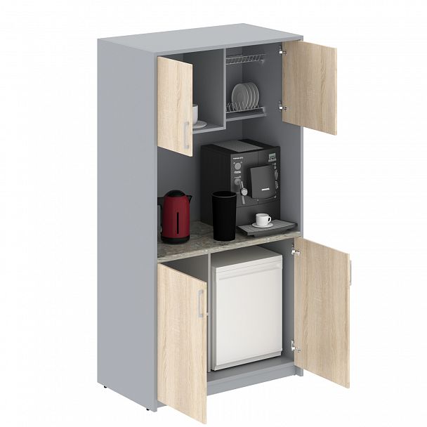 Офисная мини кухня SCB 120.2 дуб сонома светлый - Вид 2