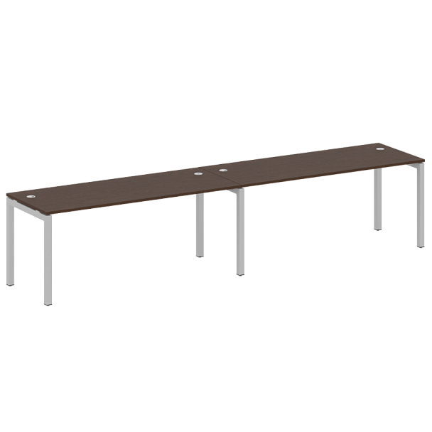 Metal System Quattro Р. ст. на 2 раб. места на П-образном м/к 50БП.СМ-2.5 Венге/Серый металл 3600*720*750 - Вид 1